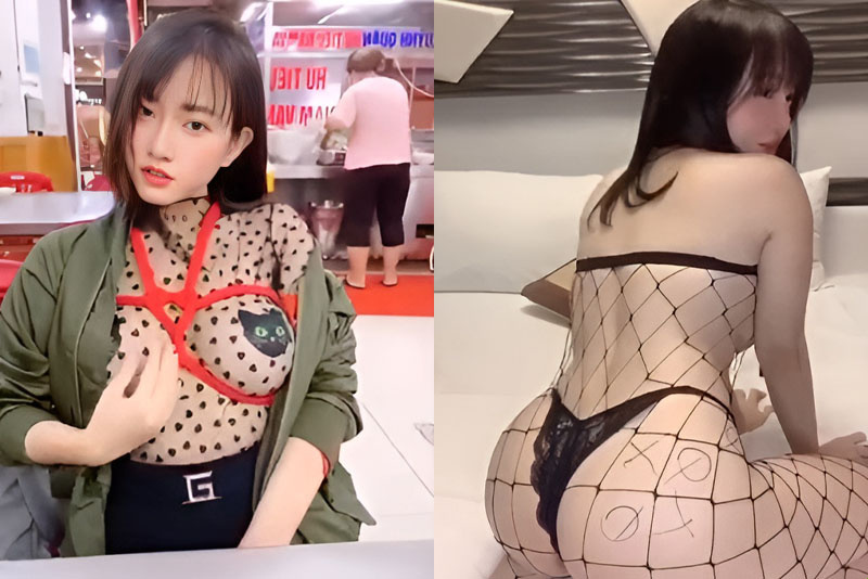 La fille est belle et aime montrer ses biens en public
